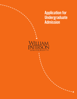 Application for Undergraduate Admission