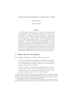 Non-normal Propositions in Buridan`s Logic