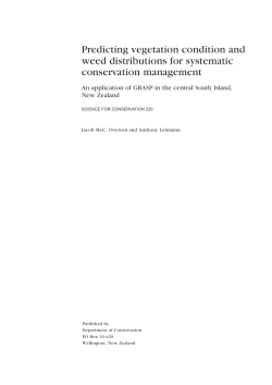 Predicting vegetation condition and weed distributions for systematic