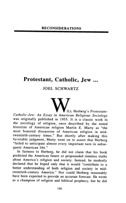 Protestant, Catholic, Jew