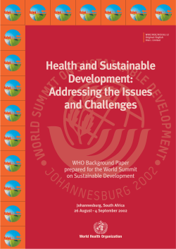 Health and Sustainable Development: Addressing the Issues and