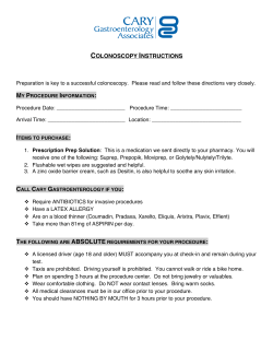 Colonoscopy – Prescription Prep - Cary Gastroenterology Associates