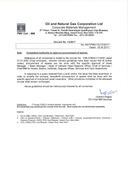 Competent Authority to approve procurement of spares