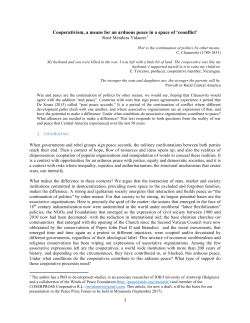 Cooperativism, a means for an arduous peace