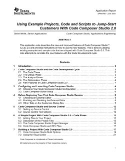 "Using Example Projects,Code and Scripts to Jump Start Customers