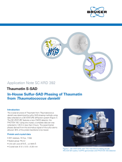 Application Note SC-XRD 392 Thaumatin S-SAD In