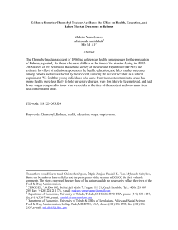 Evidence from the Chernobyl Nuclear Accident: the Effect on Health