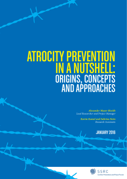 Atrocity Prevention in a Nutshell: Origins, Concepts