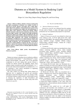 Diatoms as a Model System in Studying Lipid Biosynthesis Regulation