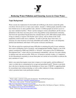 Reducing Water Pollution and Ensuring Access to Clean Water