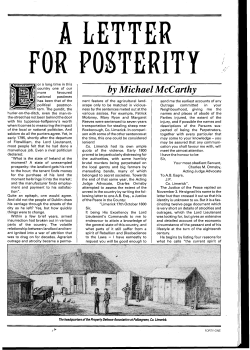 A letter for posterity by Michael McCarthy