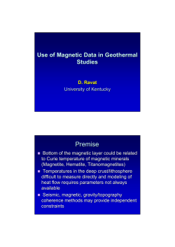 Use of Magnetic Data in Geothermal Studies
