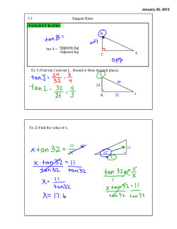 7.5 Tangent Ratio B C Opposite leg Adjacent leg 40 32 24 x 11 32o