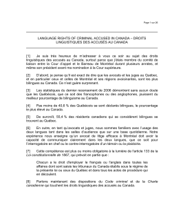 Allan R. Hilton, Language Rights of Criminal Accused in Canada
