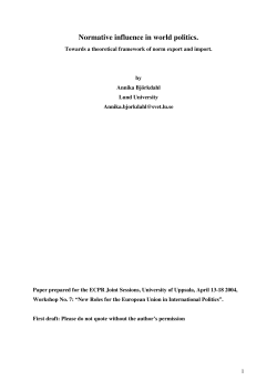 Normative influence in world politics. Towards a theoretical