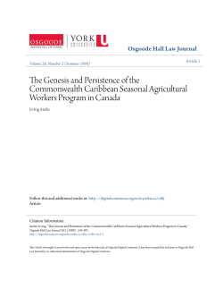 The Genesis and Persistence of the Commonwealth Caribbean