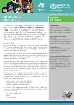 Fact Sheet: ALCOHOL USE IN ADOLESCENTS
