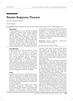 Tension Empyema Thoracis