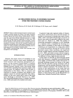 An organized signal in snowmelt runoff over the western United States.