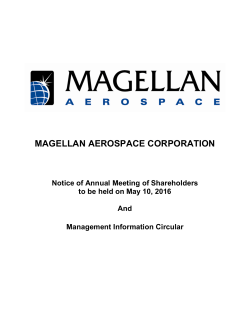 MAGELLAN AEROSPACE CORPORATION