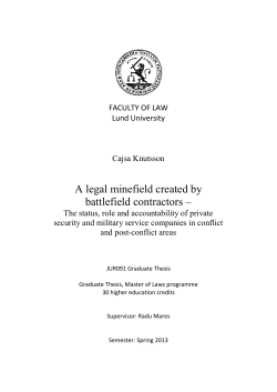A legal minefield created by battlefield contractors
