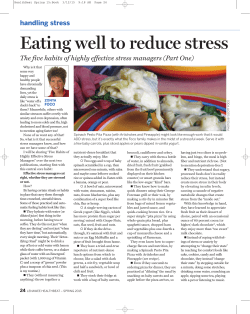 Eating well to reduce stress