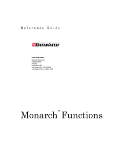 Monarch Functions Reference Guide