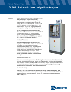 Loss on Ignition describe in stand-alone, robot or at line