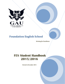 FES Student Handbook 2015/2016