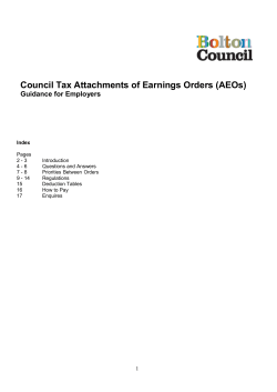 Council Tax Attachments of Earnings Orders (AEOs)