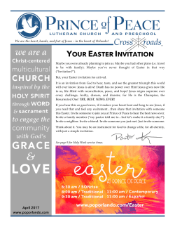 April 2017 CrossRoads - Prince of Peace Lutheran Church Orlando