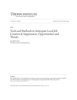 Tools and Methods to Anticipate Local Job