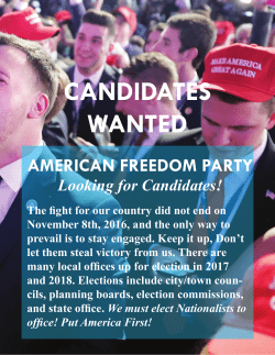 Candidates Flyer HERE.