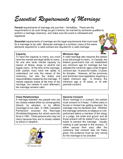 Essential Requirements of Marriage