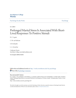 Prolonged Marital Stress Is Associated With Short-Lived