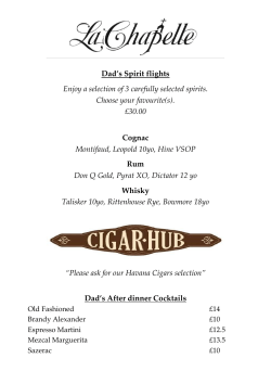 Dad`s Spirit flights Enjoy a selection of 3 carefully selected spirits