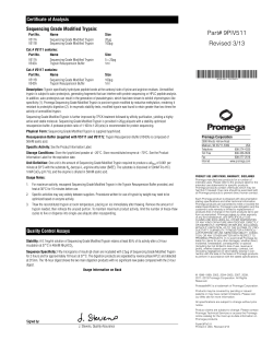 Sequencing Grade Modified Trypsin Product Information #9PIV511