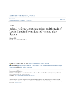 Judicial Reform, Constitutionalism and the Rule of Law in Zambia