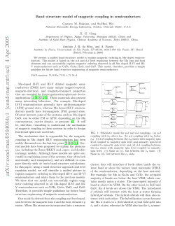 Band structure model of magnetic coupling in semiconductors