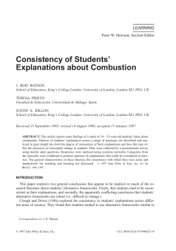 Consistency of students` explanations about combustion