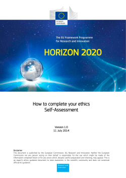 ethics self-assessment - European Commission
