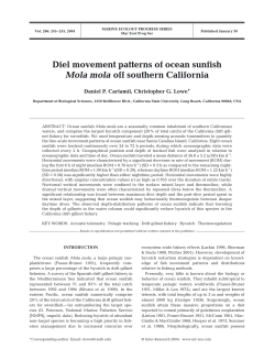 Diel movement patterns of ocean sunfish Mola mola off southern