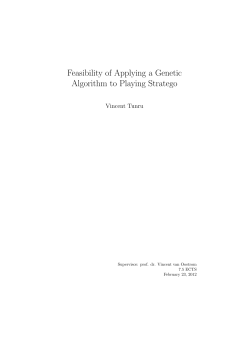 Feasibility of Applying a Genetic Algorithm to Playing Stratego