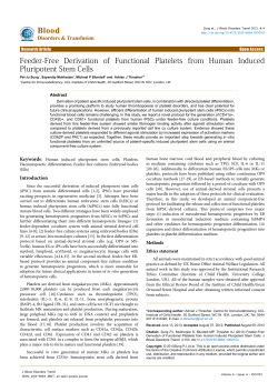 Feeder-Free Derivation of Functional Platelets from Human Induced