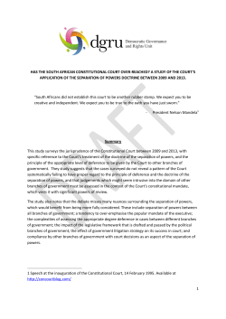 1 HAS THE SOUTH AFRICAN CONSTITUTIONAL COURT OVER