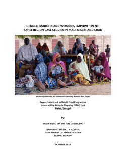 gender, markets and women`s empowerment: sahel region case