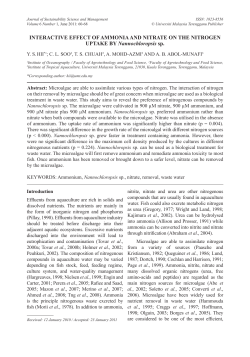 INTERACTIVE EFFECT OF AMMONIA AND NITRATE ON THE