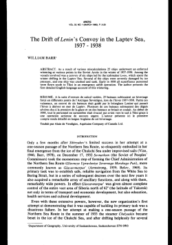 The Drift of Lenin`s Convoy in the Laptev Sea, 1937 - 1938