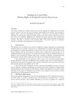 Building the fourth pillar: defence rights at the Special Court for
