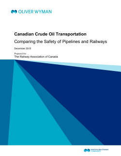 Canadian Crude Oil Transportation Comparing the Safety of